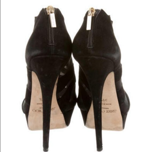 Jimmy Choo black suede mesh high heels bootie - Picture 4 of 5